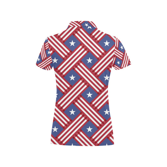 American flag Pattern Women's Polo Shirt