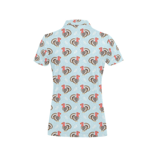 Turkey Print Design LKS403 Women's Polo Shirt