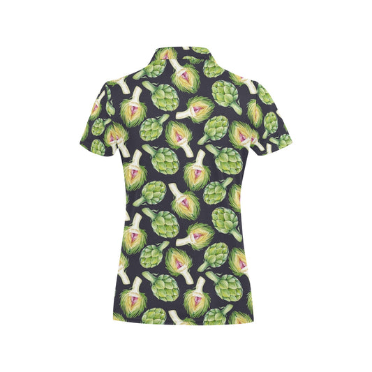 Artichoke Pattern Print Design 01 Women's Polo Shirt