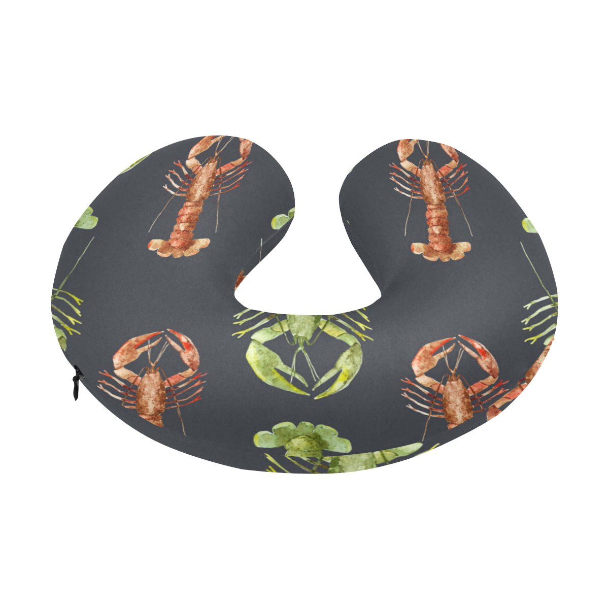 Lobster Pattern Print Design 01 U-Shaped Travel Neck Pillow