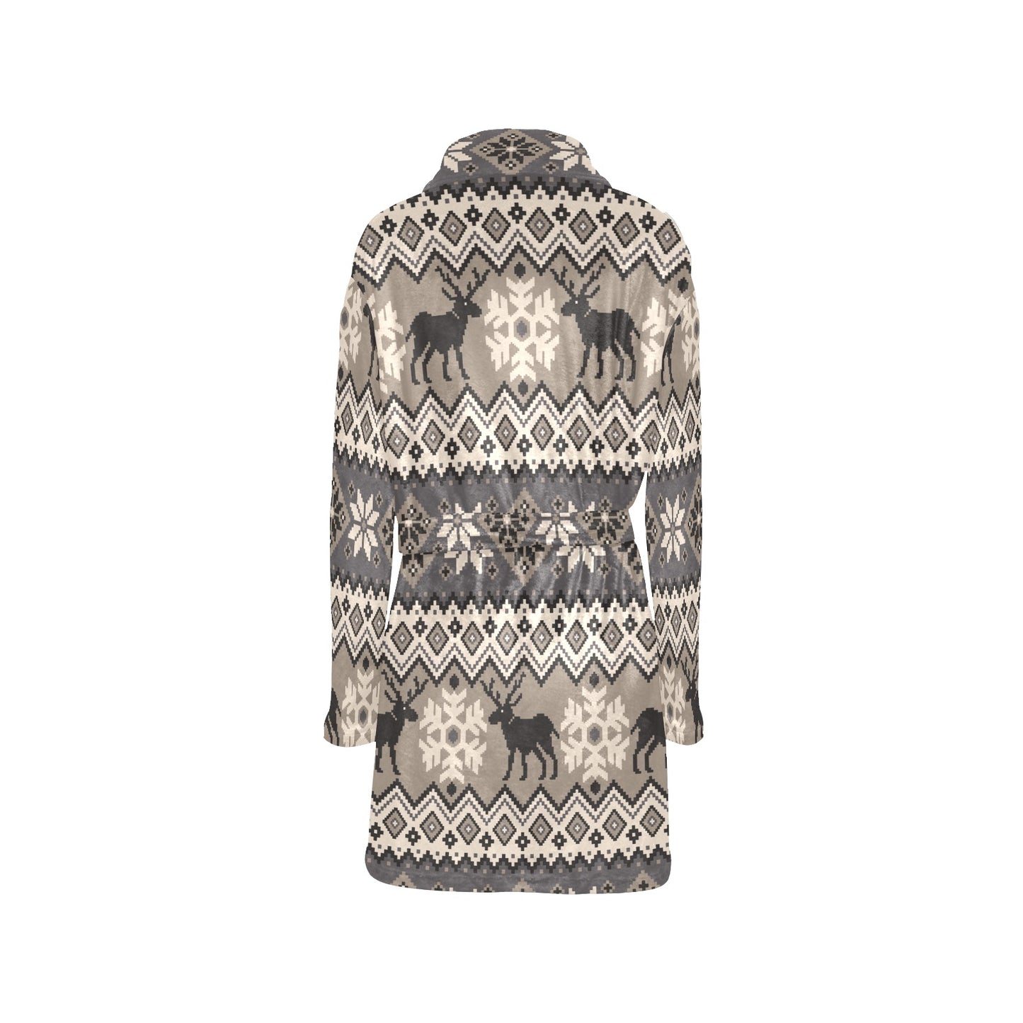 Nordic Pattern Print Design A01 Women's Fleece Robe