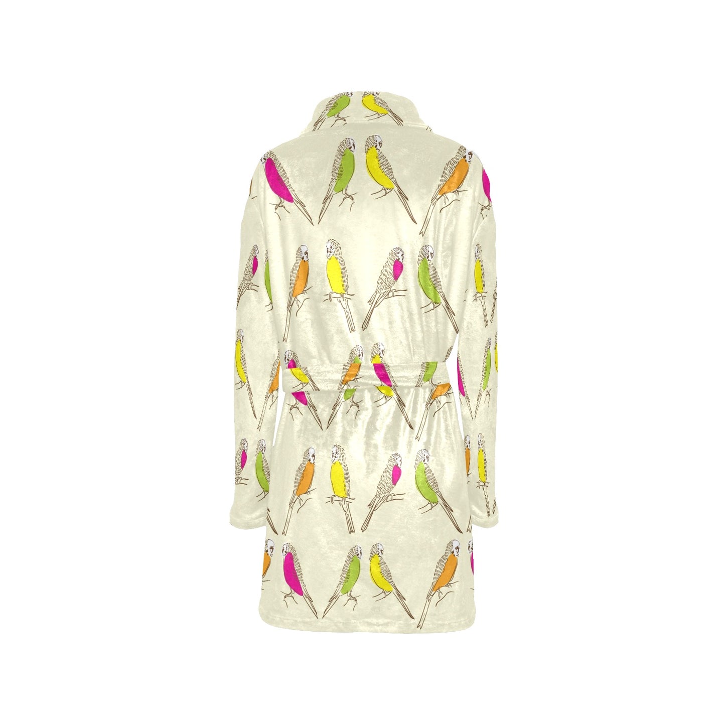 Parakeet Pattern Print Design A01 Women's Fleece Robe