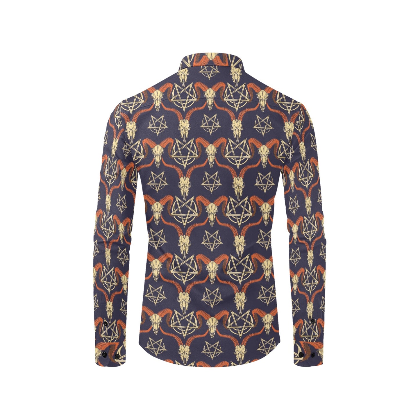Buffalo Head Print Design LKS403 Men's Long Sleeve Dress Shirt