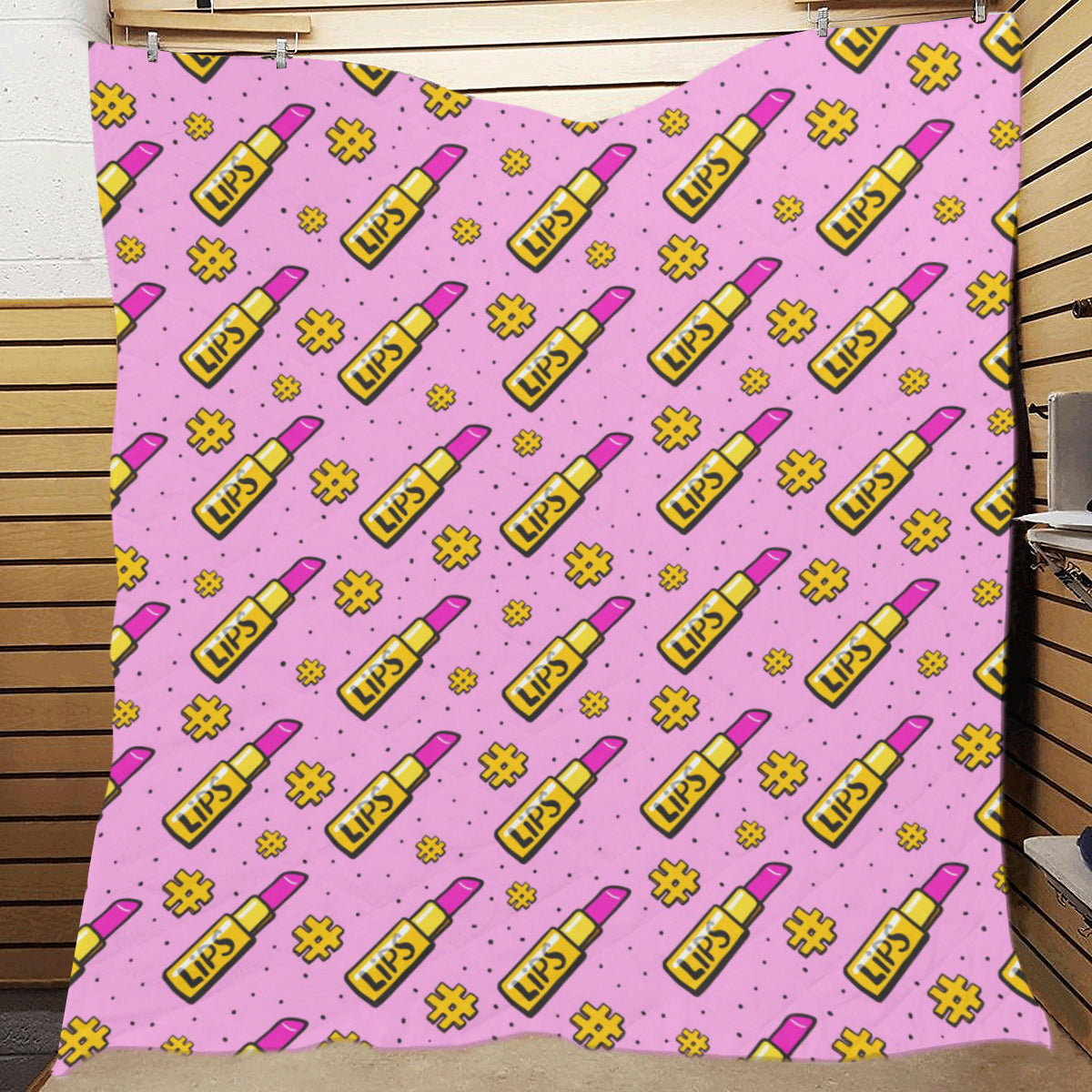 Lipstick Pattern Print Design LT03 Premium Quilt