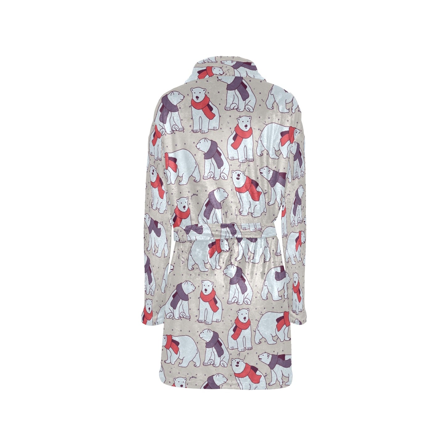 Polar Bear Pattern Print Design PB04 Women's Fleece Robe