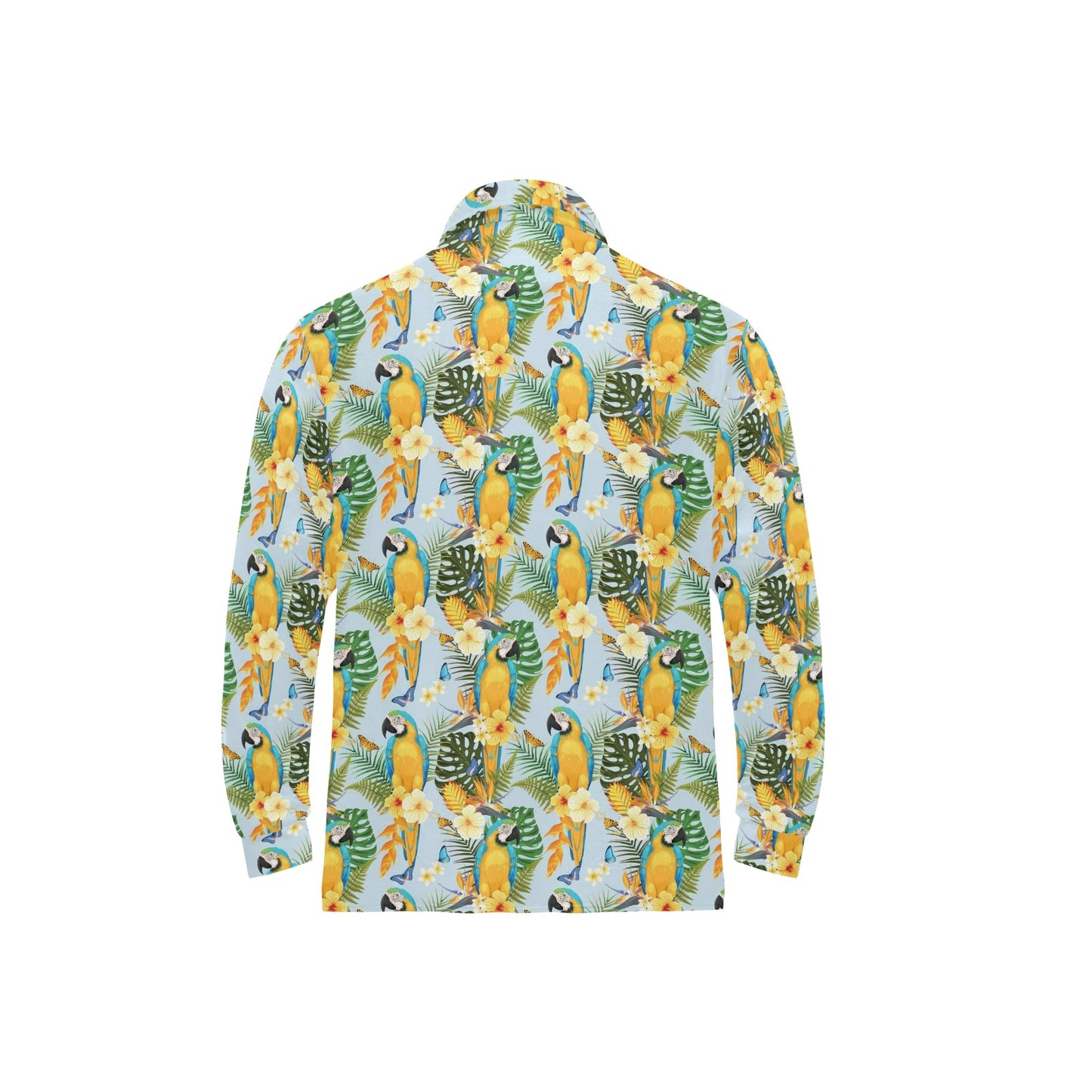 Parrot Pattern Print Design A04 Long Sleeve Polo Shirt For Men's