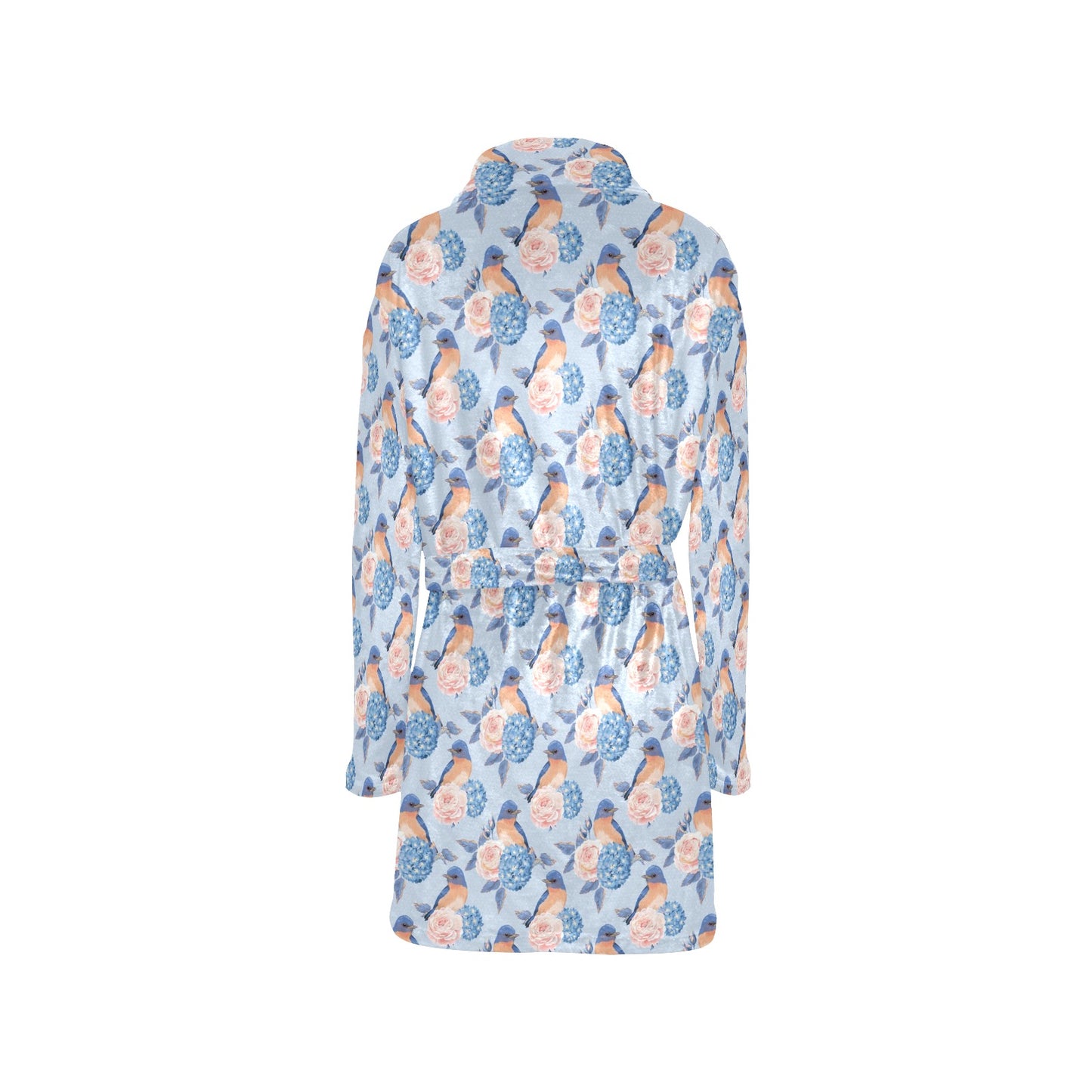 Bluebird Pattern Print Design 01 Women's Fleece Robe