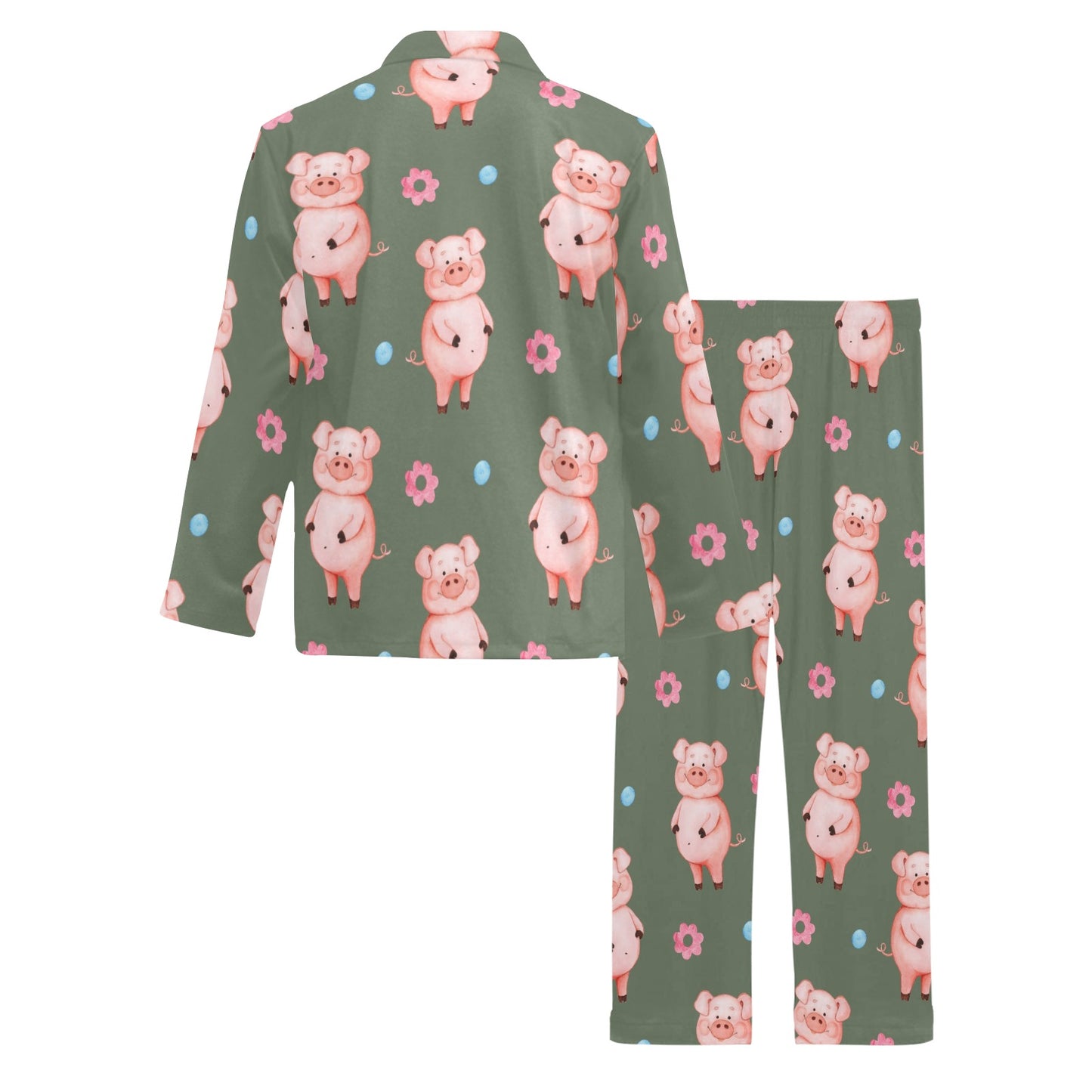 Pig Pattern Print Design 03 Men's Long Pajama Set
