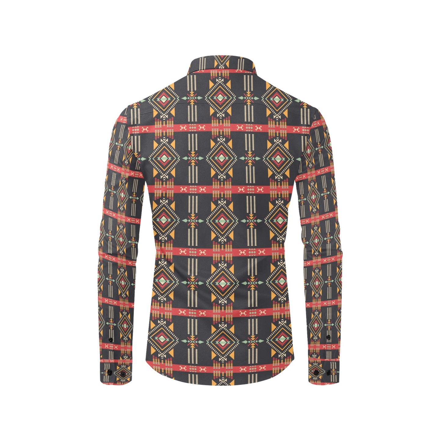 Southwest Pattern Print Design LKS303 Men's Long Sleeve Dress Shirt