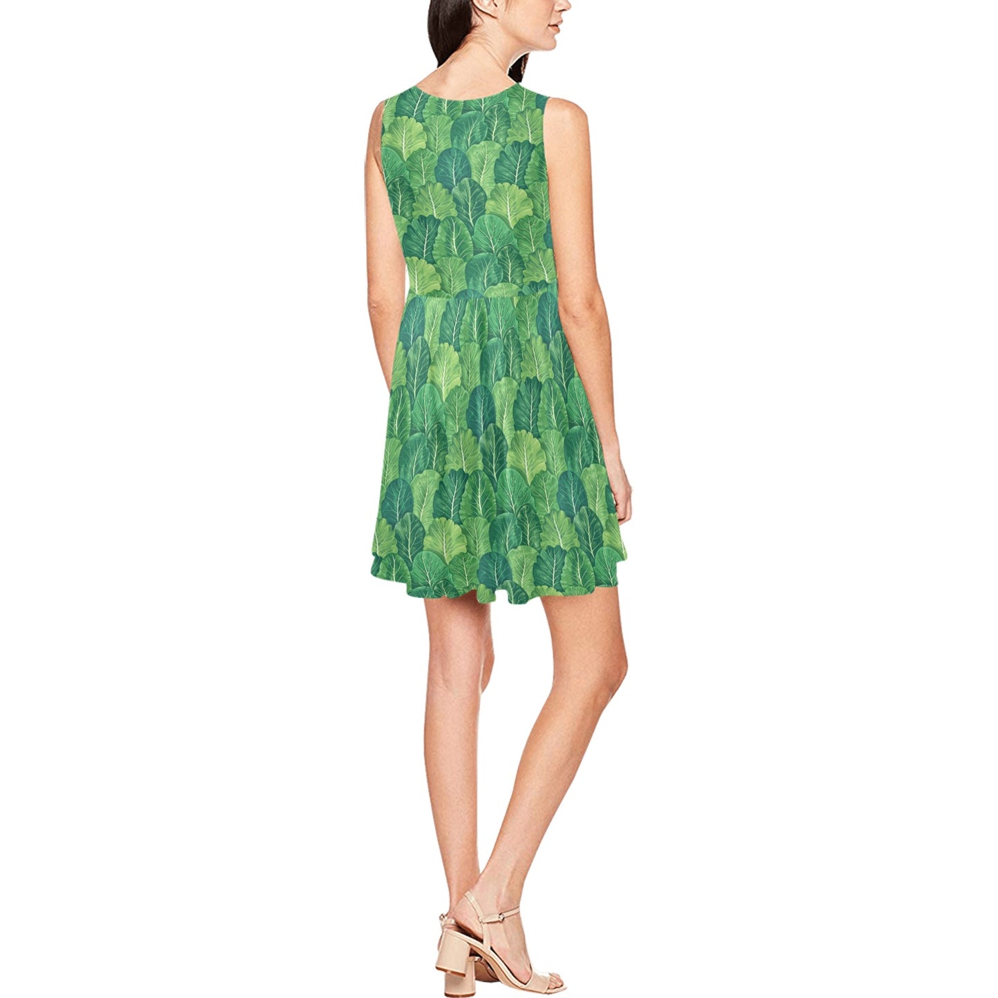 Cabbage Pattern Print Design 02 Sleeveless Dress