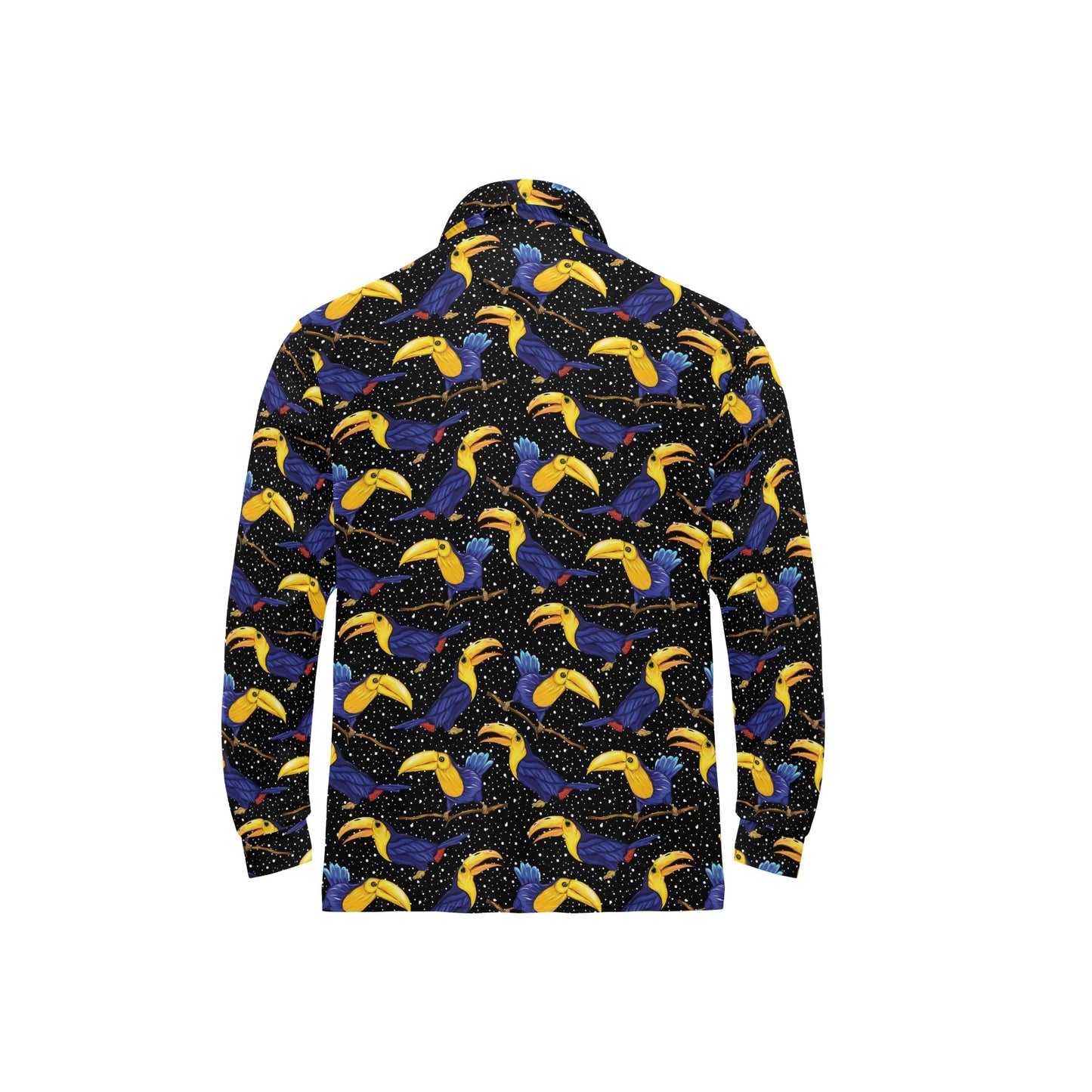 Toucan Print Design LKS307 Long Sleeve Polo Shirt For Men's