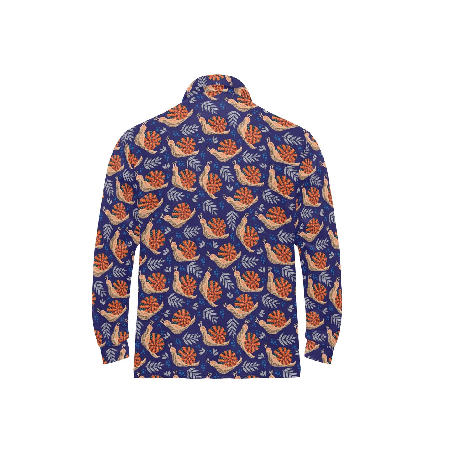 Snail Print Design LKS401 Long Sleeve Polo Shirt For Men's