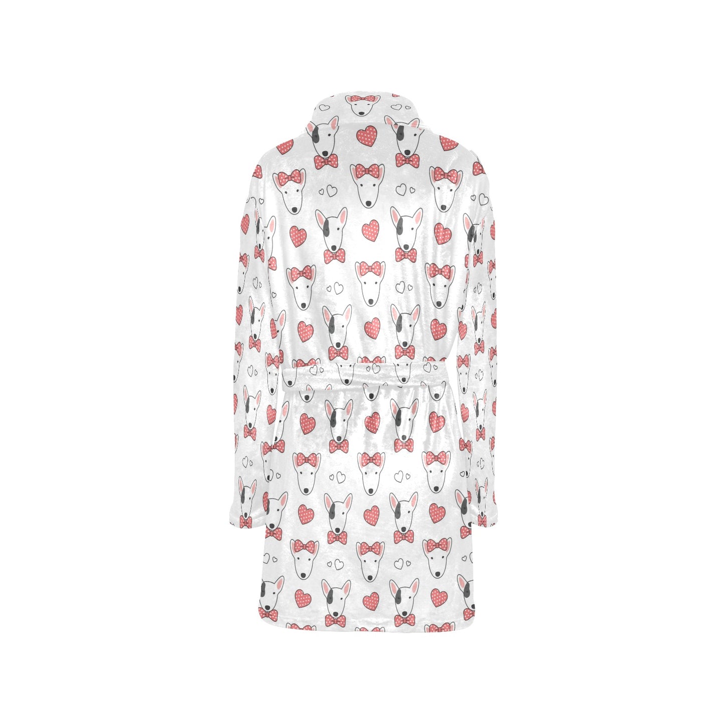Bull Terriers Pattern Print Design 08 Women's Fleece Robe