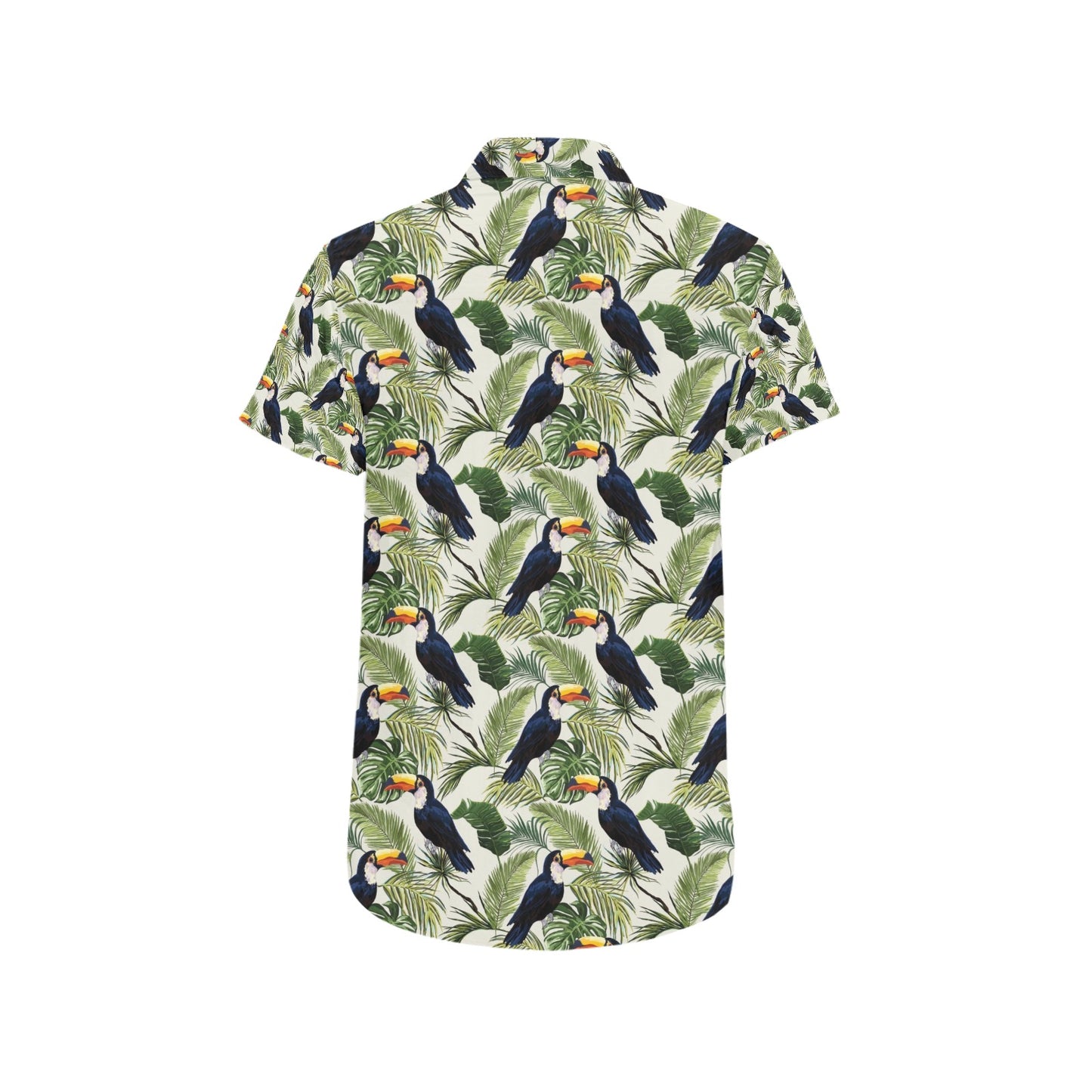 Toucan Print Design LKS308 Men Short Sleeve Button Up Shirt