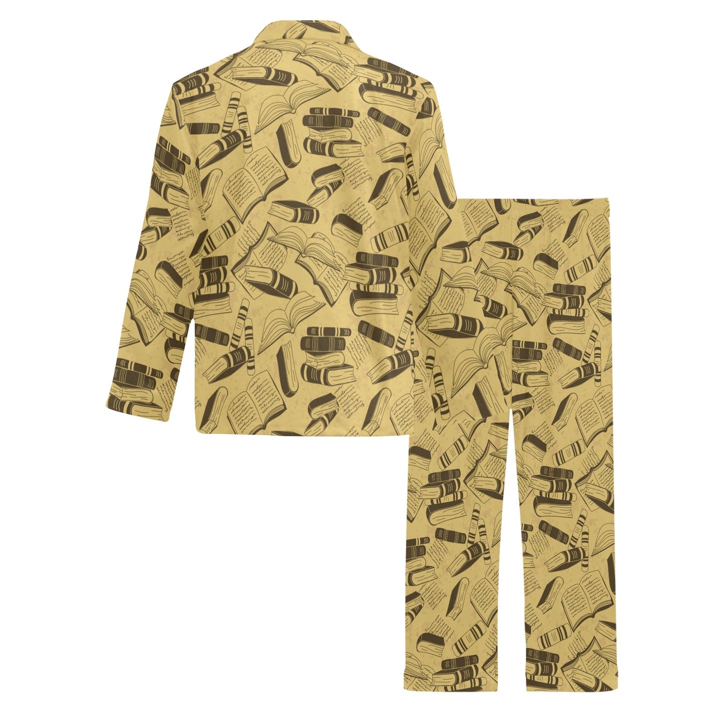 Book Pattern Print Design 02 Men's Long Pajama Set
