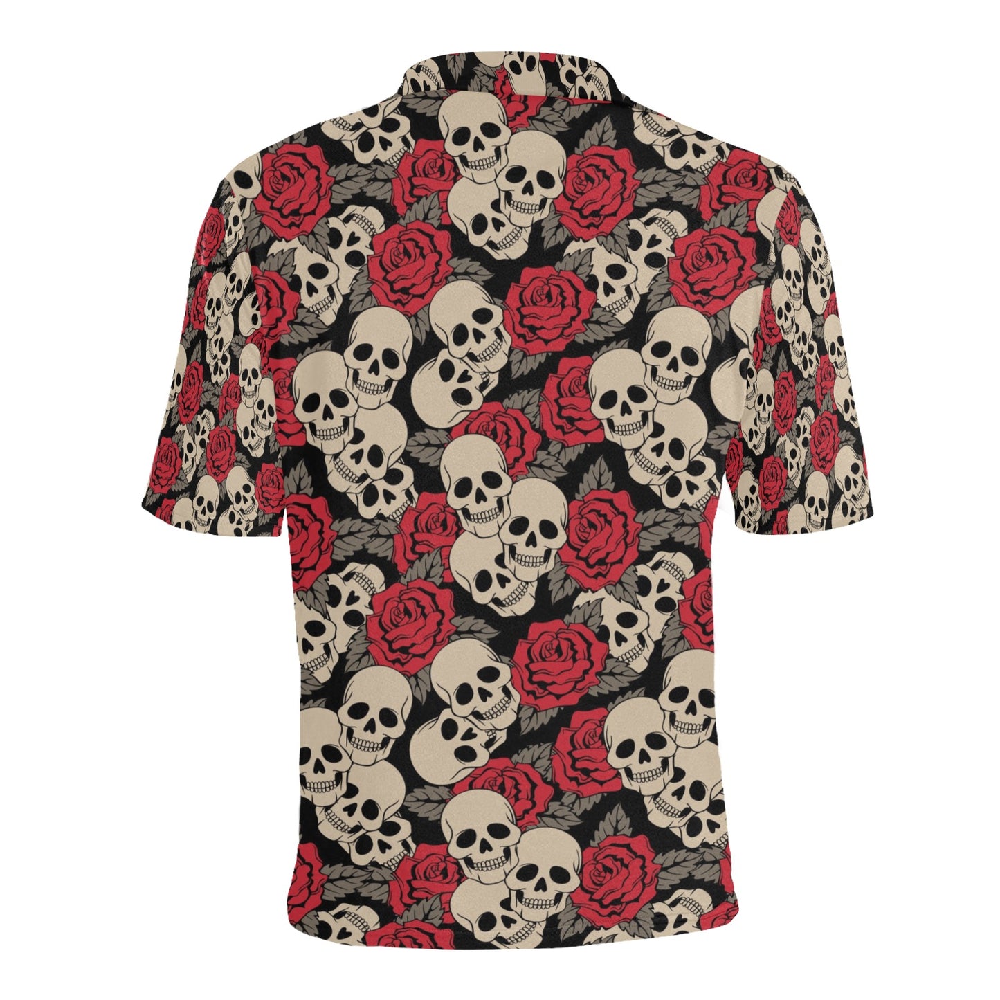 Skull And Roses Print Design LKS301 Men Polo Shirt