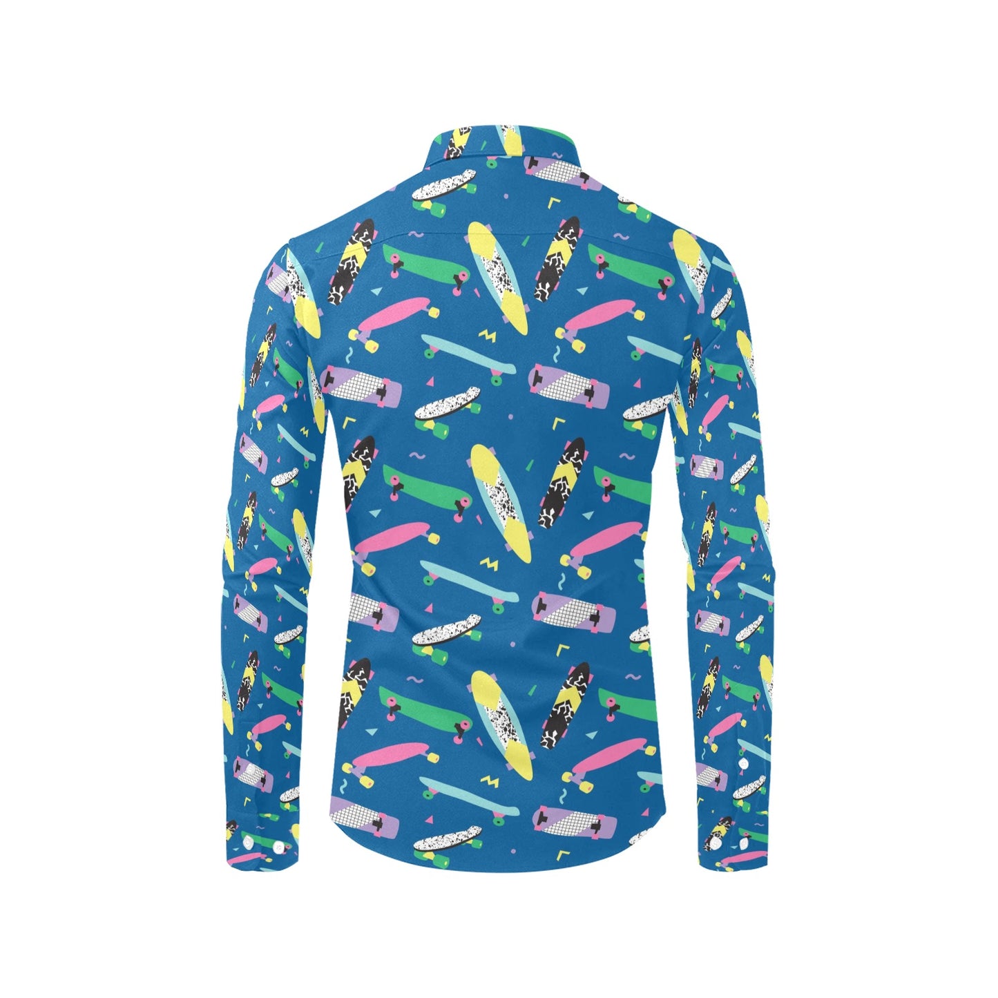 Skateboard Print Design LKS302 Men's Long Sleeve Dress Shirt