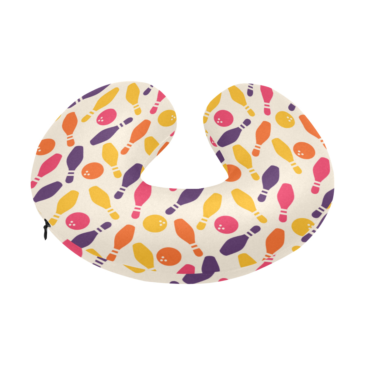 Bowling Pattern Print Design 06 U-Shaped Travel Neck Pillow