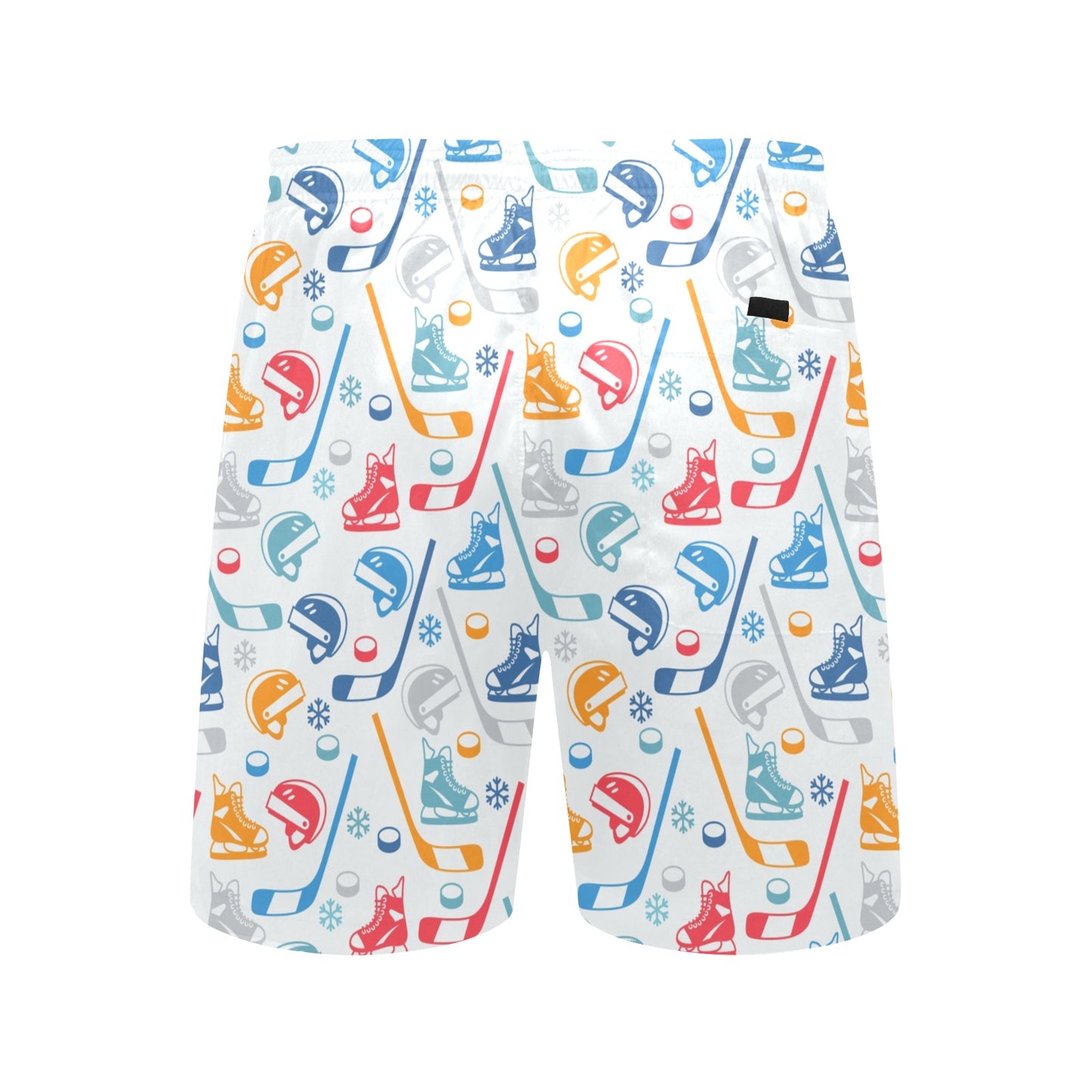 Hockey Equipment Print Design LKS301 Men's Swim Trunks Beach Shorts