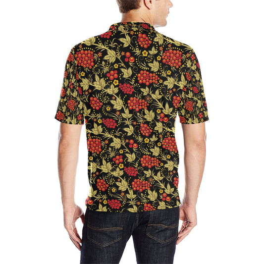 Cranberry Pattern Print Design CB02 Men Polo Shirt