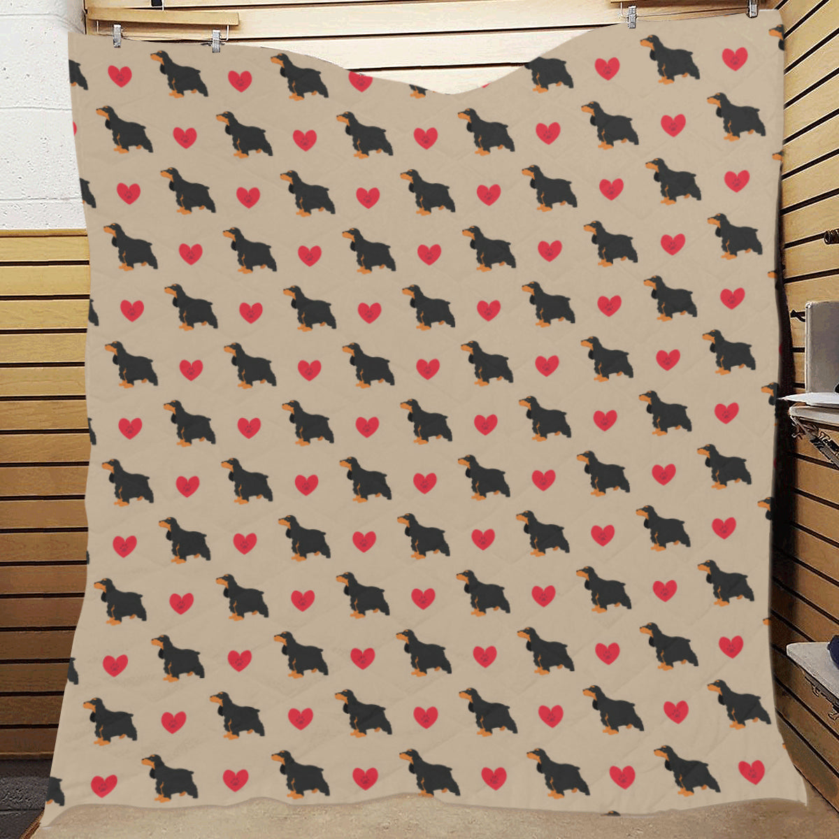 Cocker Pattern Print Design 02 Premium Quilt