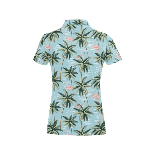 Palm Tree Pattern Print Design PT05 Women's Polo Shirt