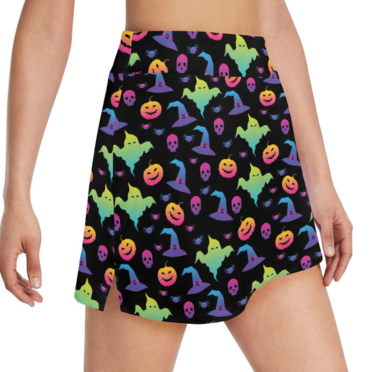 Halloween Print Design LKS404 17" Golf & Pickleball Skort with Pockets