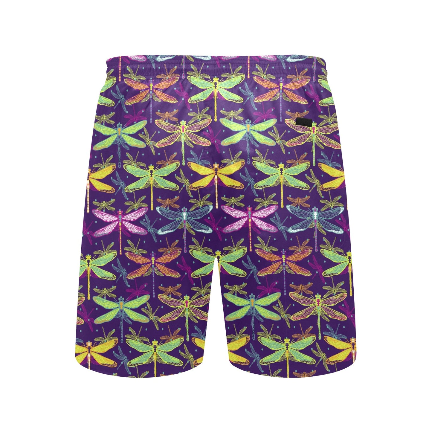 Dragonfly Neon Color Print Pattern Men's Swim Trunks Beach Shorts