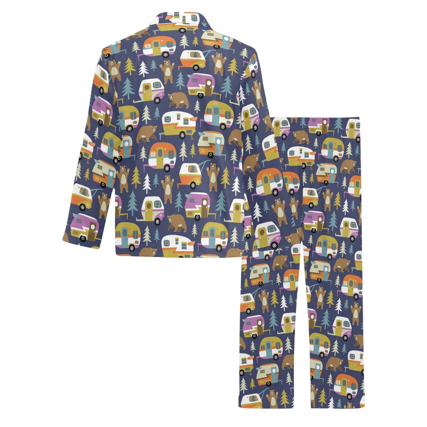 Camper Pattern Print Design 04 Men's Long Pajama Set