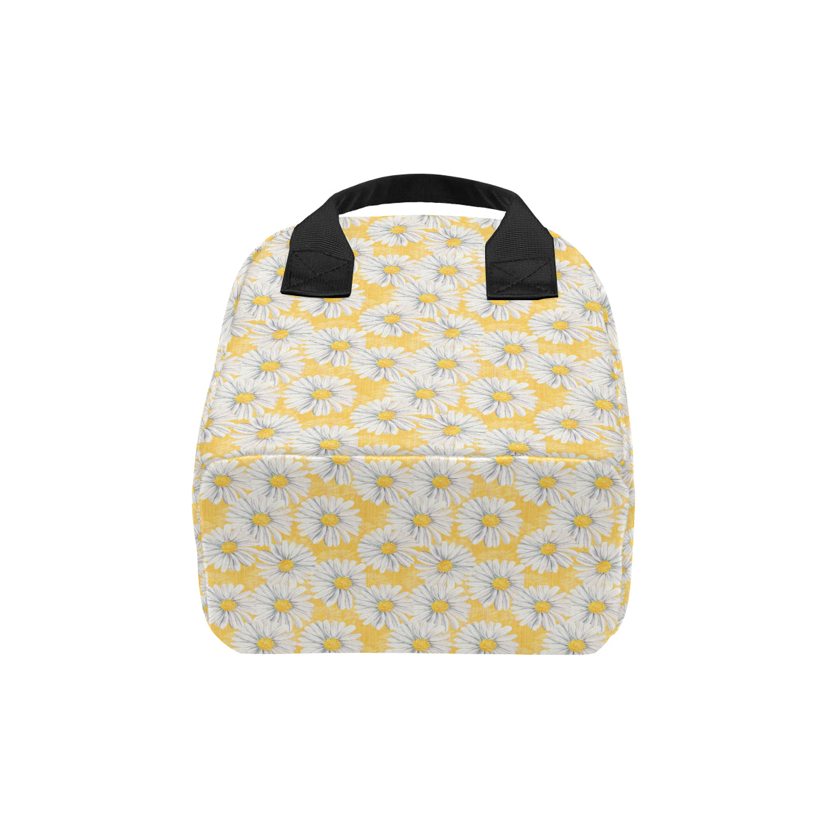 Daisy Yellow Watercolor Print Pattern Insulated Lunch Bag