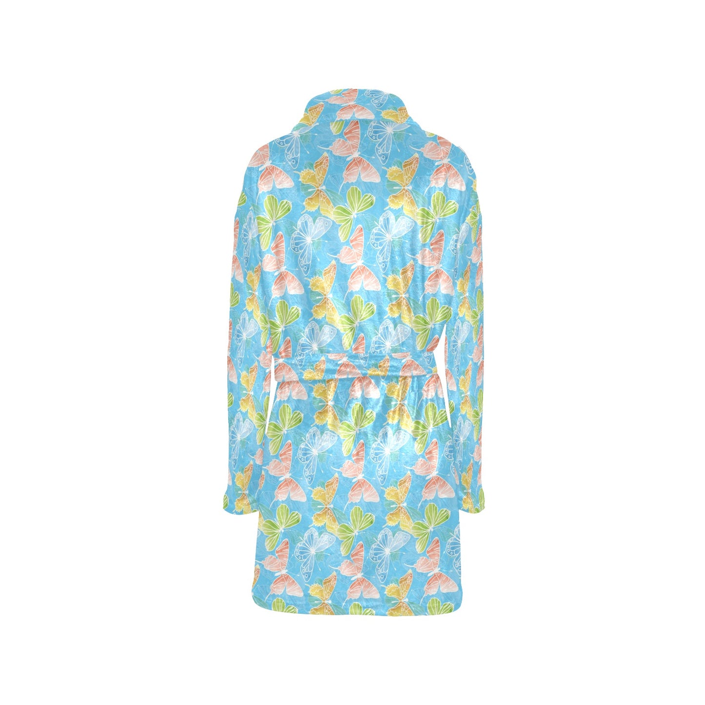 Butterfly Pattern Print Design 05 Women's Fleece Robe