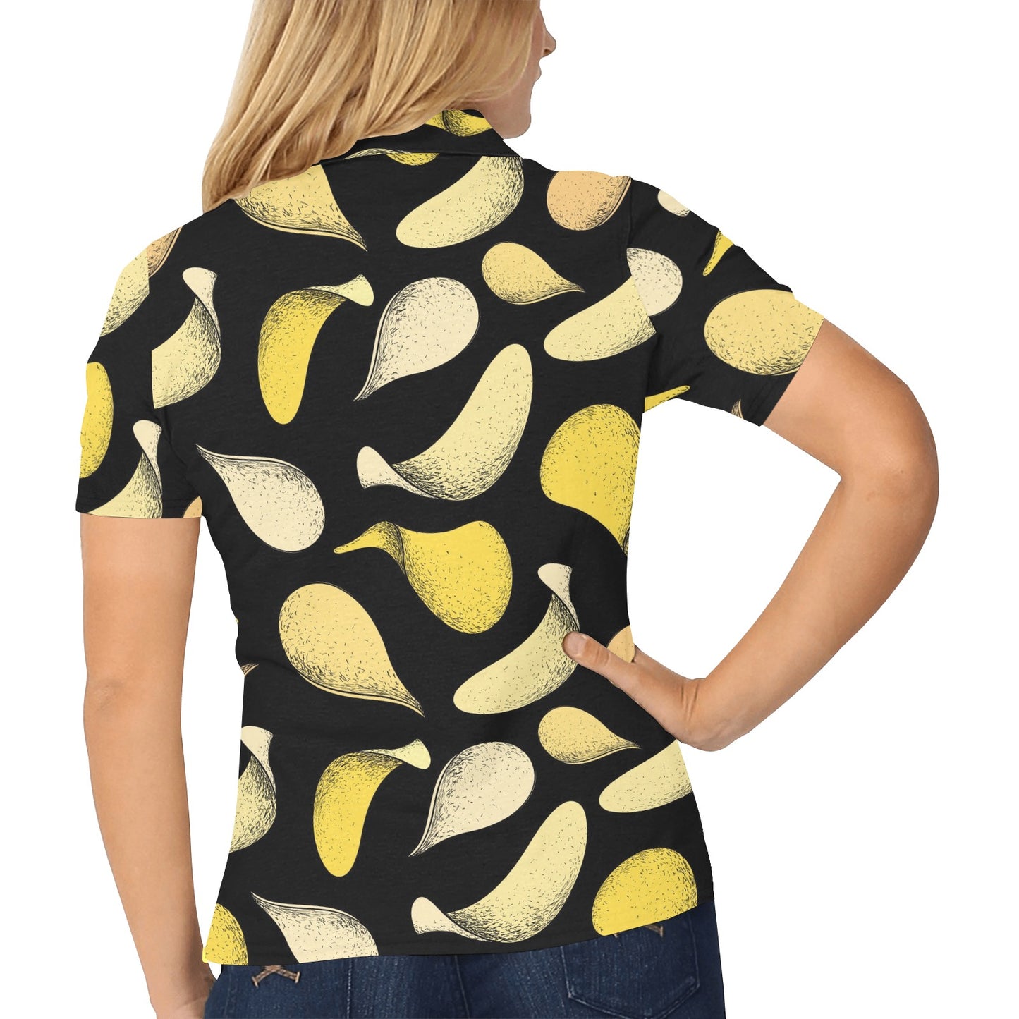 Potato Pattern Print Design A02 Women's Polo Shirt
