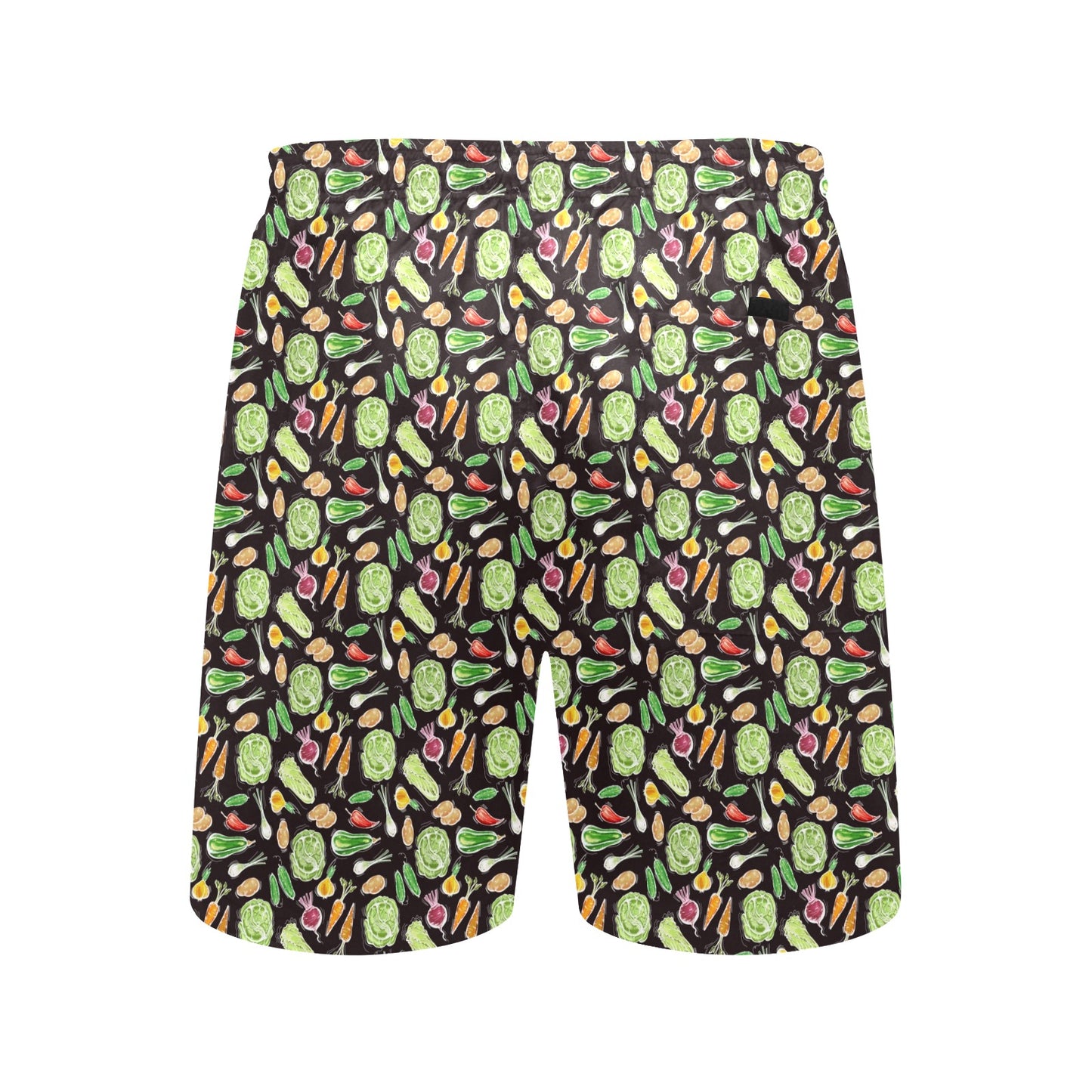 Vegan Draw Themed Design Print Men's Swim Trunks Beach Shorts