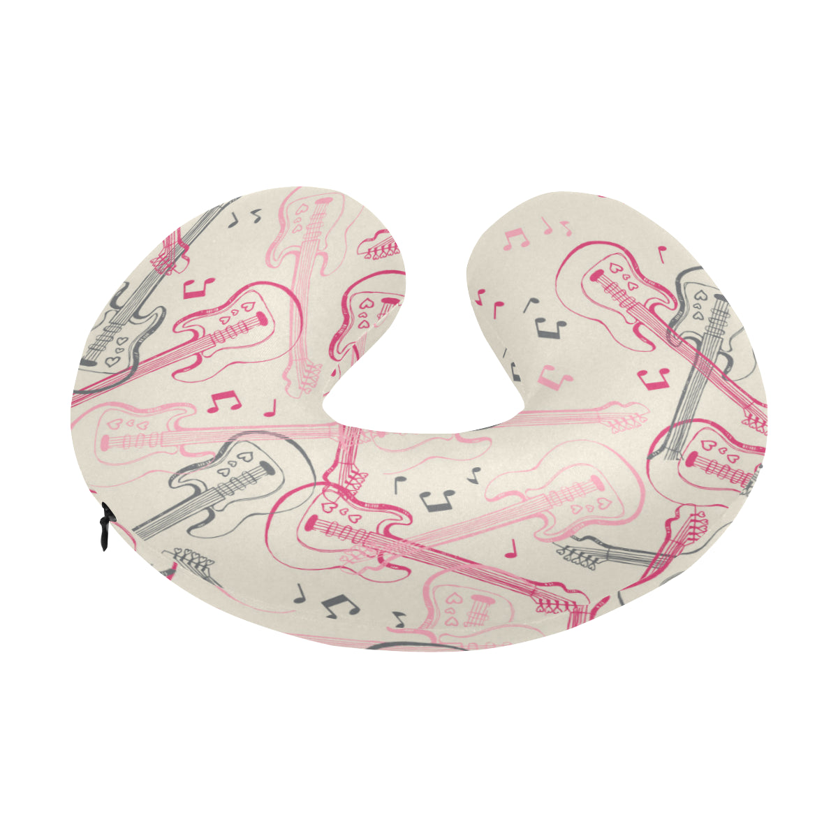 Bass Guitar Pattern Print Design 02 U-Shaped Travel Neck Pillow