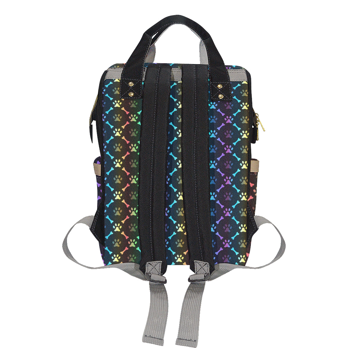 Paw Rainbow Print Diaper Bag Backpack
