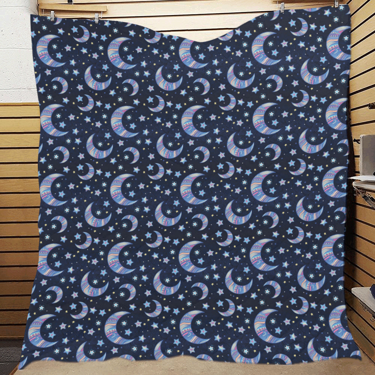 Celestial Moon Pattern Print Design 03 Premium Quilt