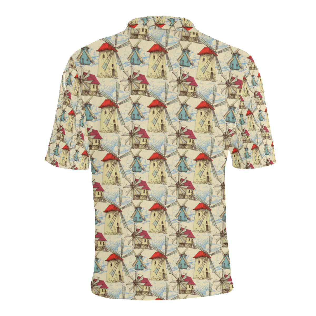 Windmill Pattern Print Design 01 Men Polo Shirt