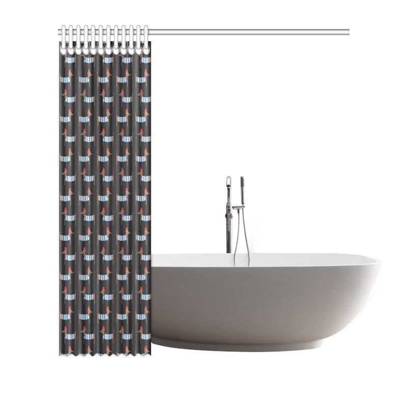 Dachshund Pattern Print Design 04 Shower Curtain