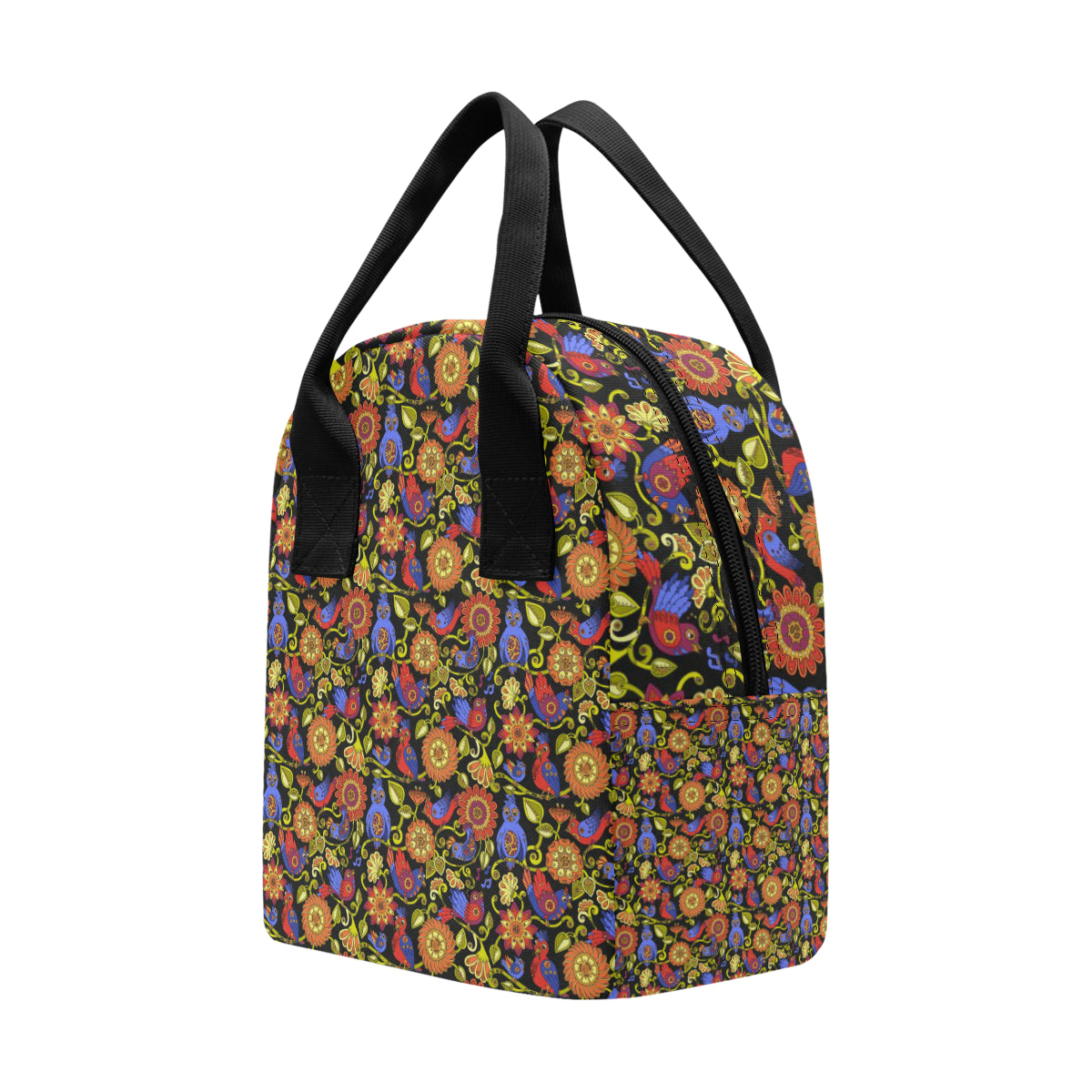 Steampunk Bird Design Themed Print Insulated Lunch Bag