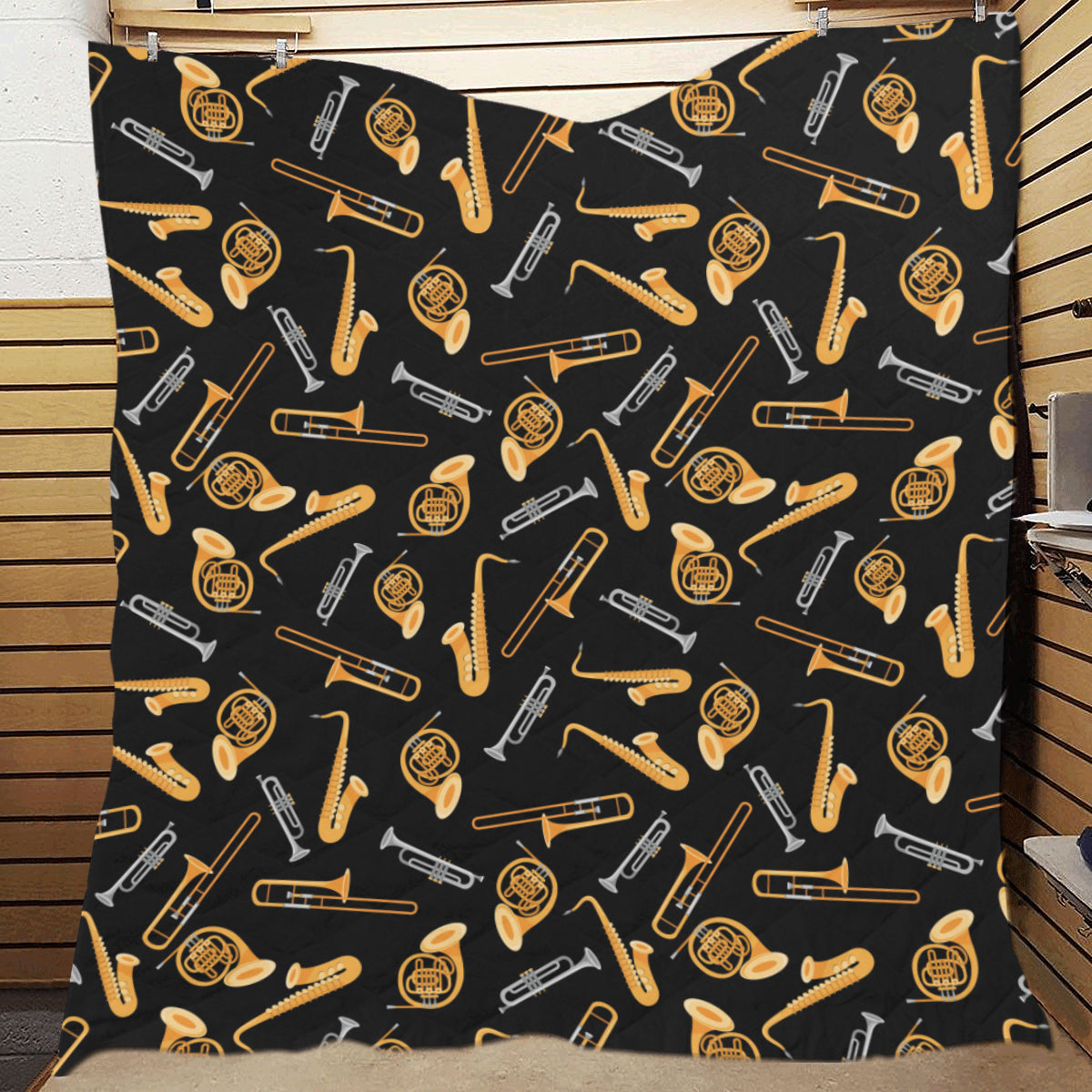 Jazz Pattern Print Design 01 Premium Quilt