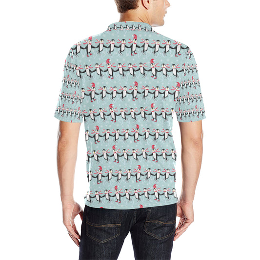 Penguin Sking Design Men Polo Shirt