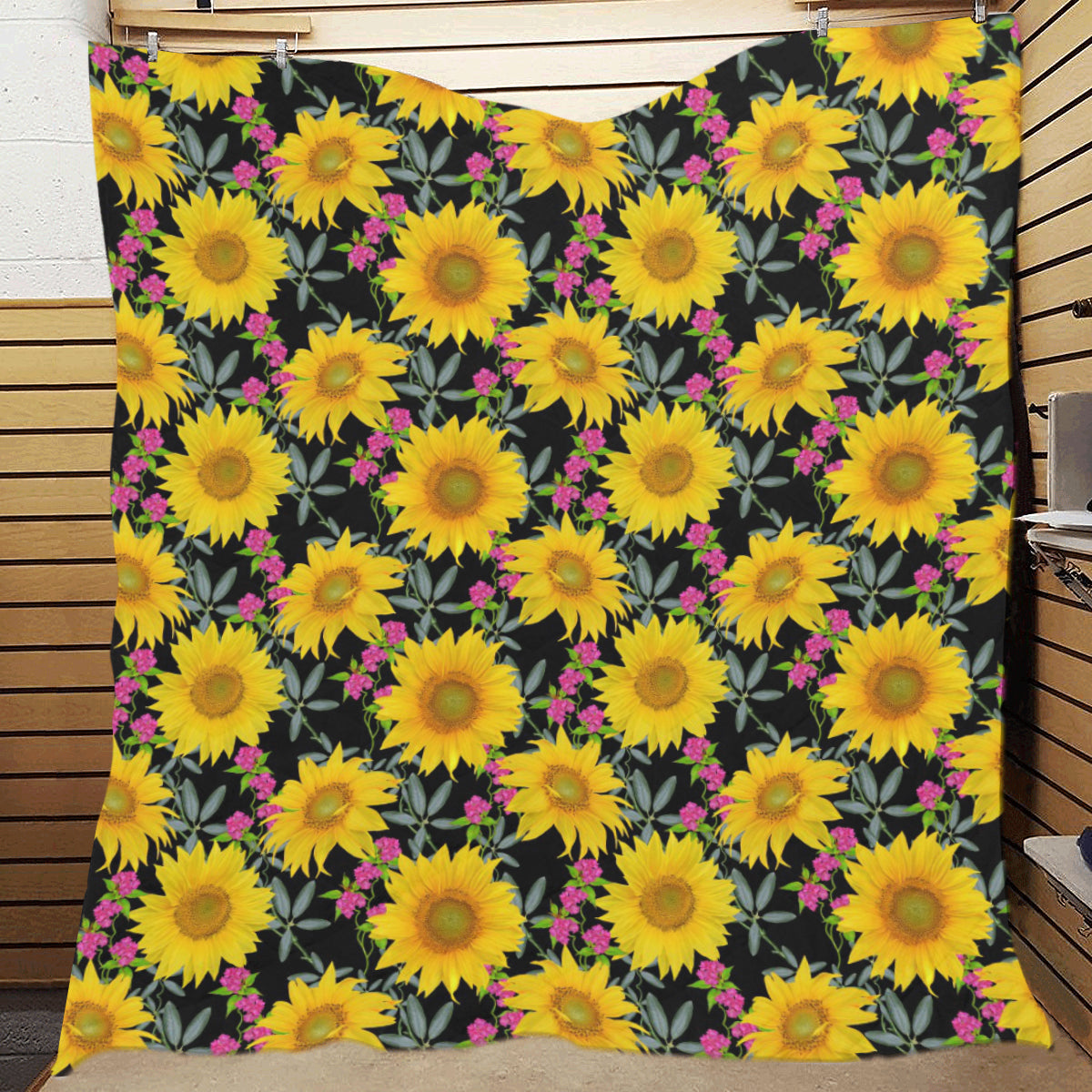 Sunflower Pattern Print Design SF014 Premium Quilt
