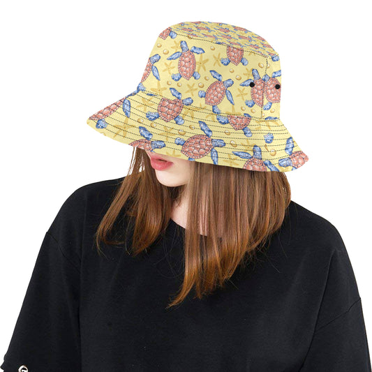 Sea Turtle Pattern Print Design T06 Unisex Bucket Hat