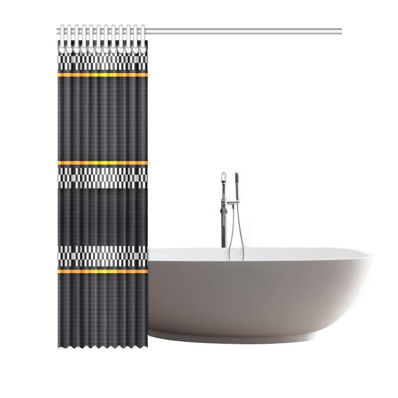 Checkered Flag Yellow Line Style Shower Curtain