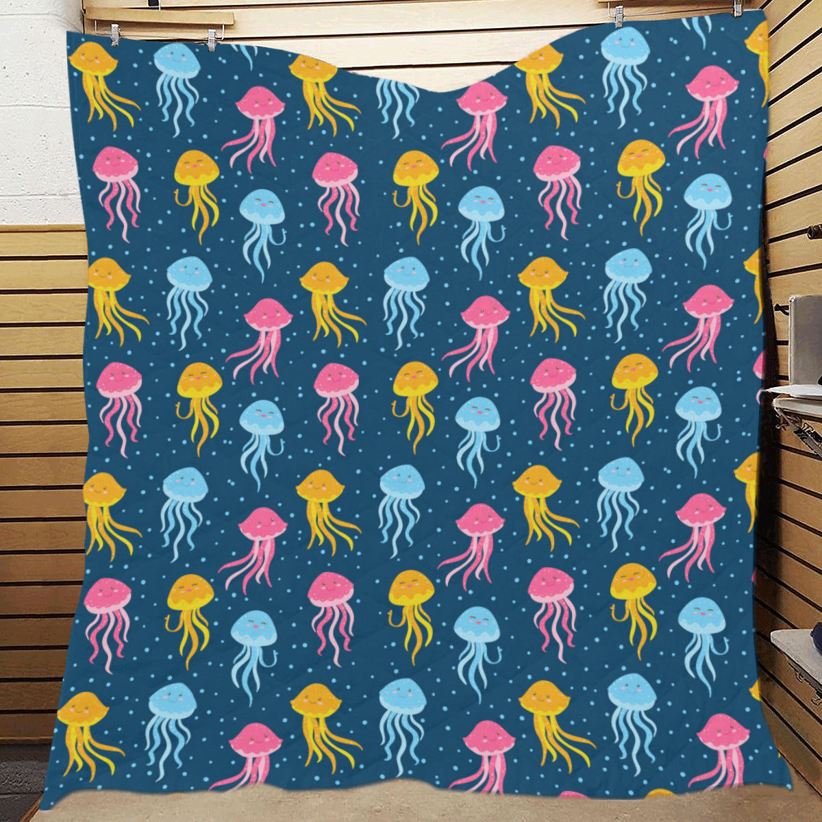 Jellyfish Pattern Print Design 04 Premium Quilt