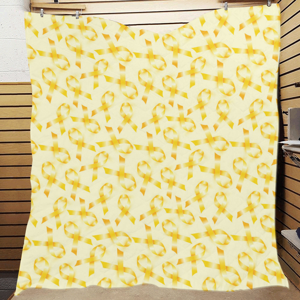 Childhood cancer Pattern Print Design 01 Premium Quilt