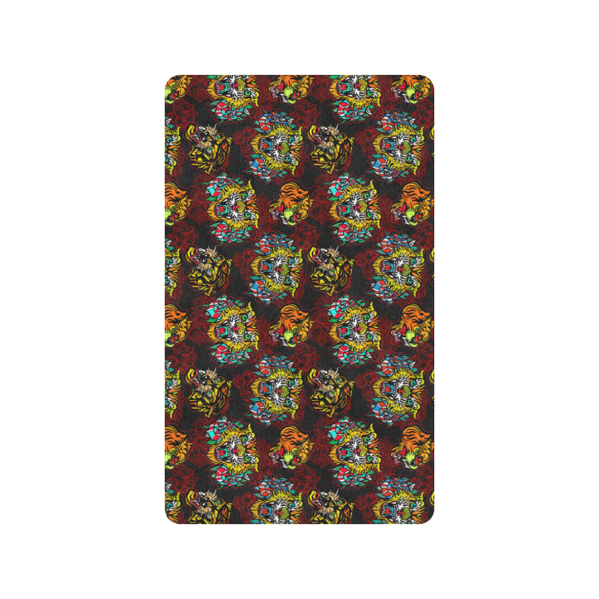 Tattoo Tiger Colorful Design Rubber Doormat