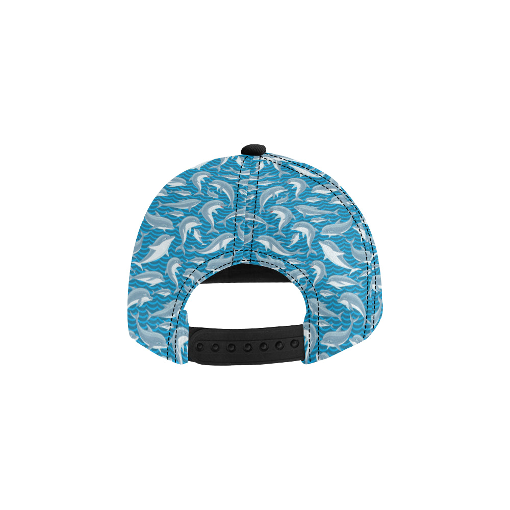 Dolphin Cute Print Pattern Snapback Cap