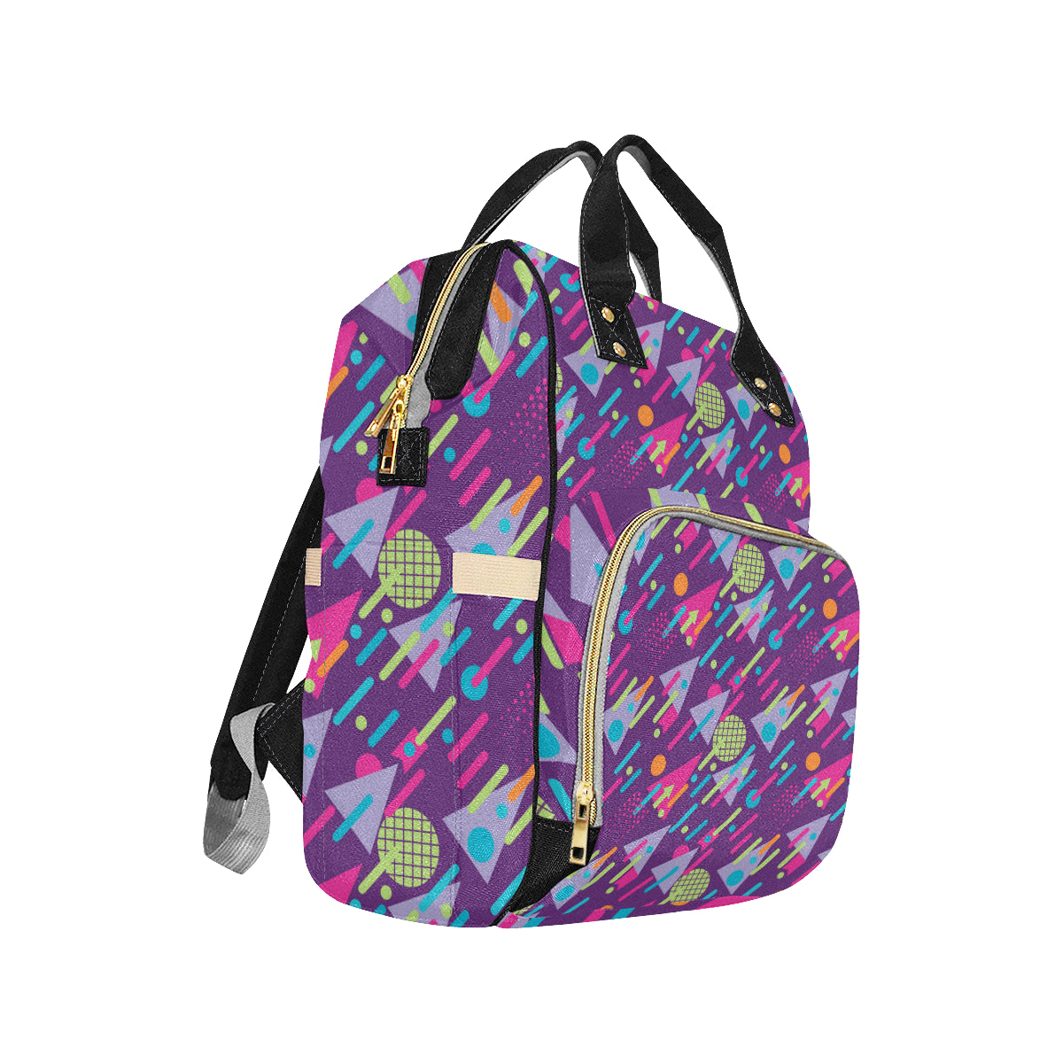 90s Pattern Print Design 4 Diaper Bag Backpack