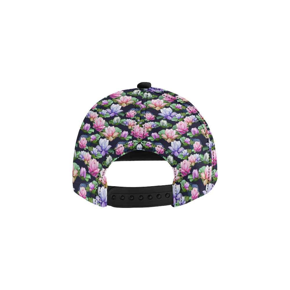 Lotus Flower Print Design Snapback Cap